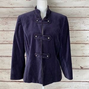 Alex Marie Velvet like Military Blue Jacket 12